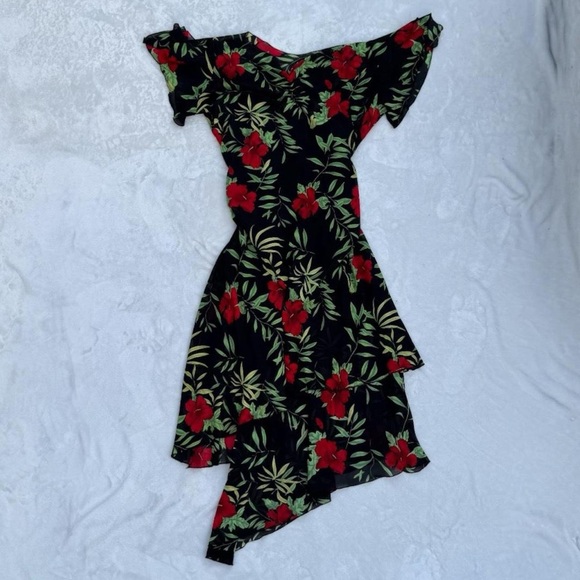 Vintage 90s 2000s Black and red floral fairy slip dress - Picture 3 of 8